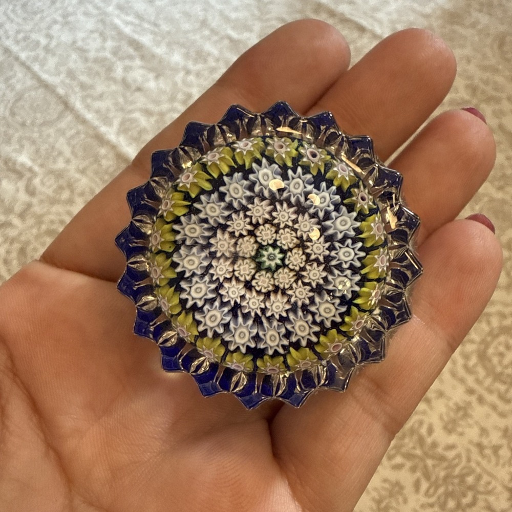 Perthshire Concentric Star Millefiori 1.5" Paperweight Scotland Vintage